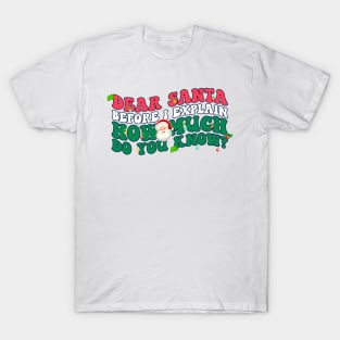 Dear Santa I Can Explain Funny Christmas Pajama Adults Kids T-Shirt